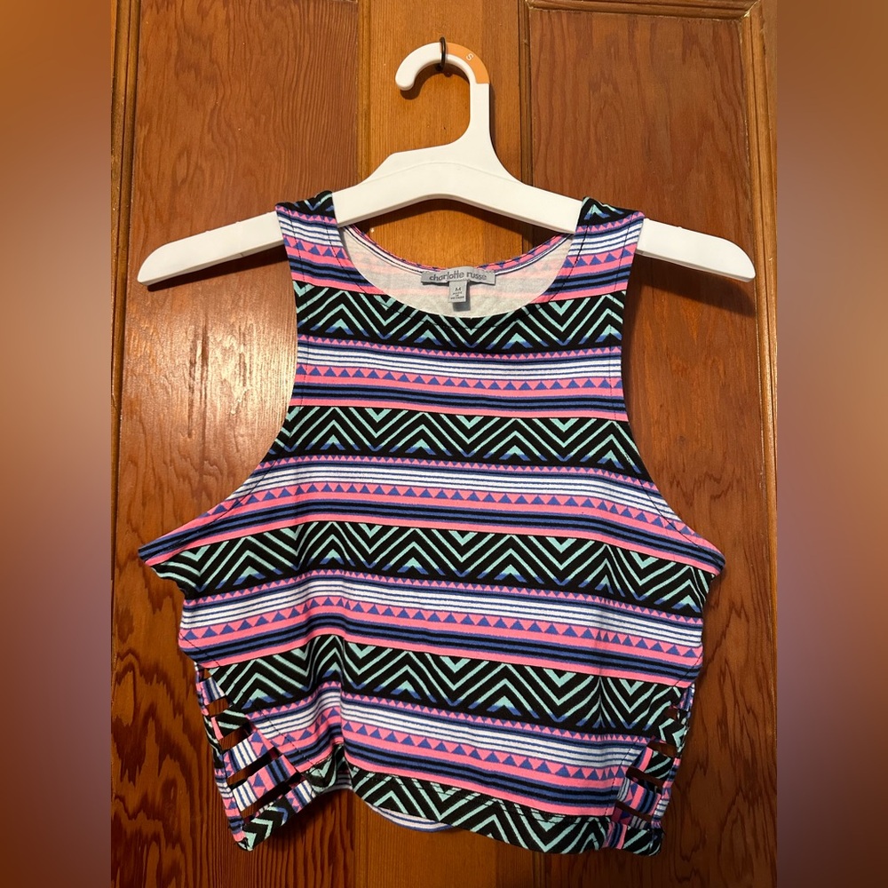 Charlotte Russe Multicolor Geometric Tank Top